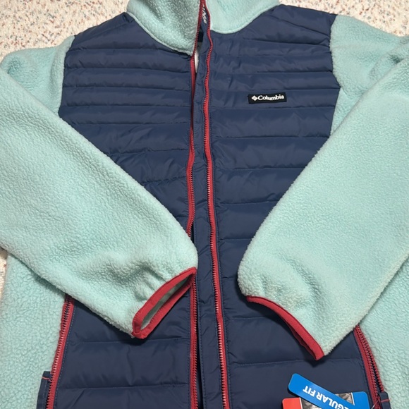 Columbia Jackets & Blazers - Columbia Navy and Mint Fleece Jacket